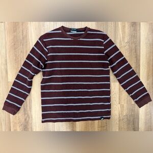 Vans Size Large Brown and Blue Striped Shirt